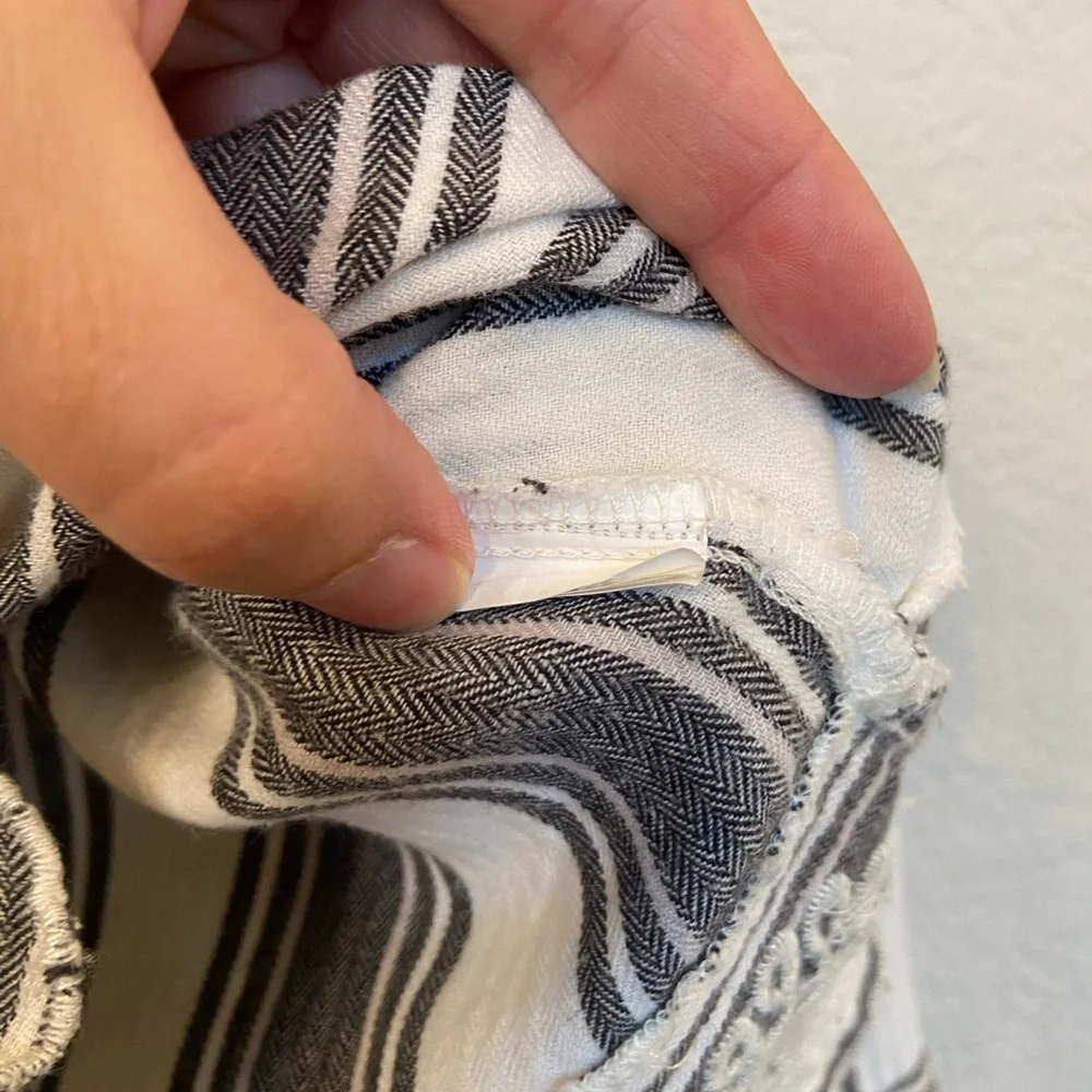 Zara Girls long sleeve white and grey embroidered boho blouse stripes Size 5 - Picture 5 of 8